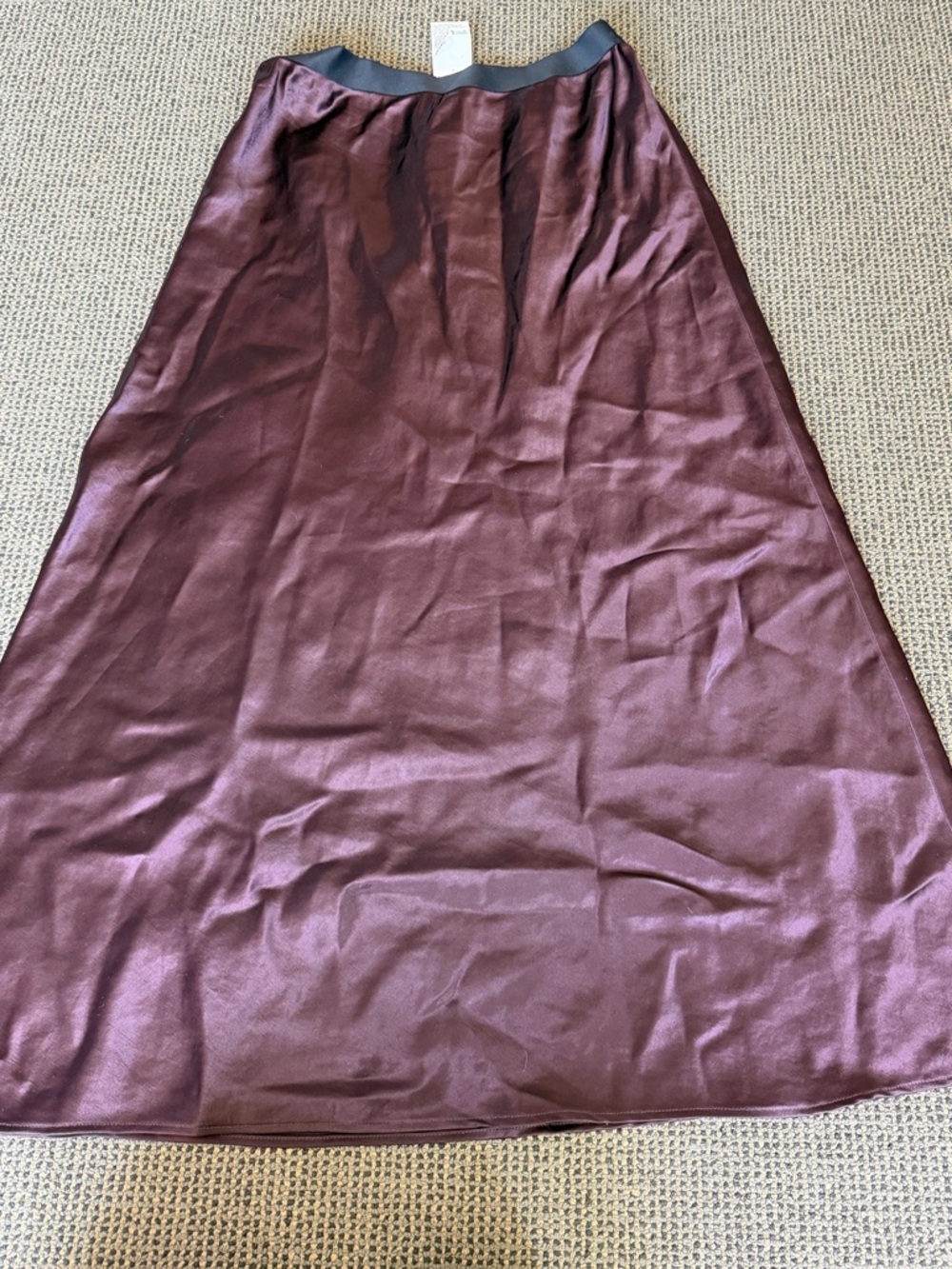 MaxMara A-Line Satin Skirt in Plum